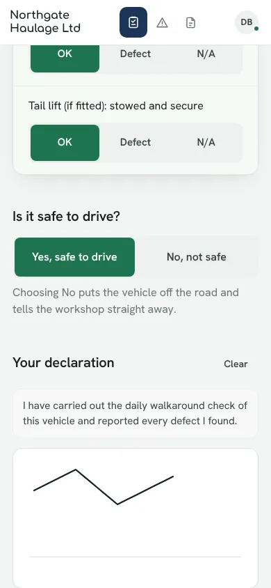Driver walkaround check